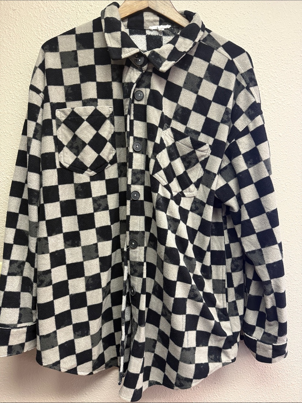 Maurices Black and White Checkered Button-Down Shirt